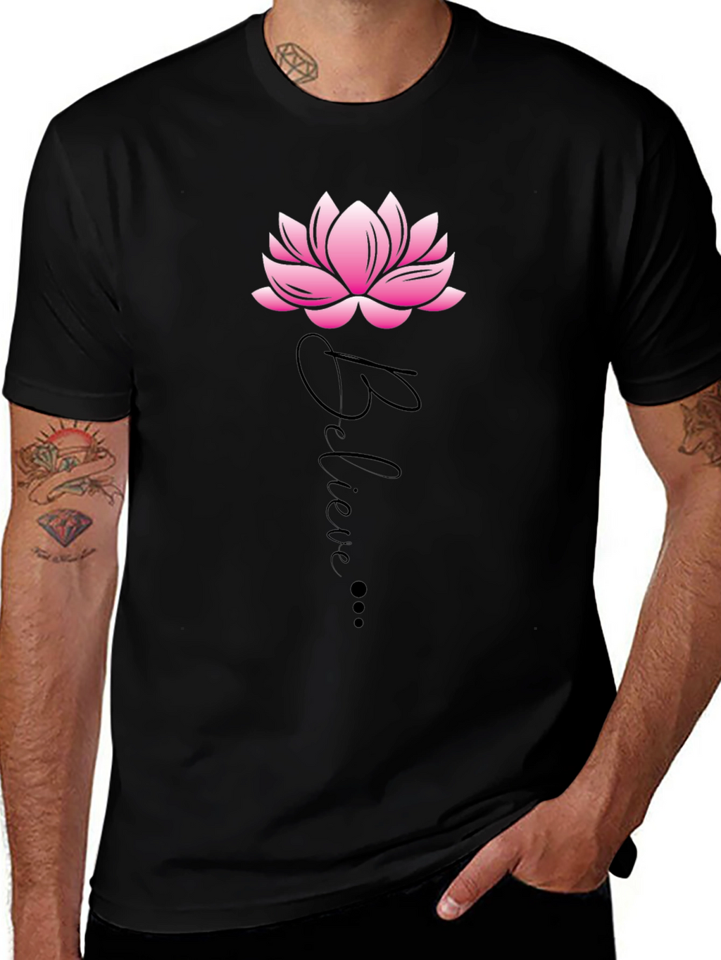 Believe Lotus Graphic Tee - Casual Comfort