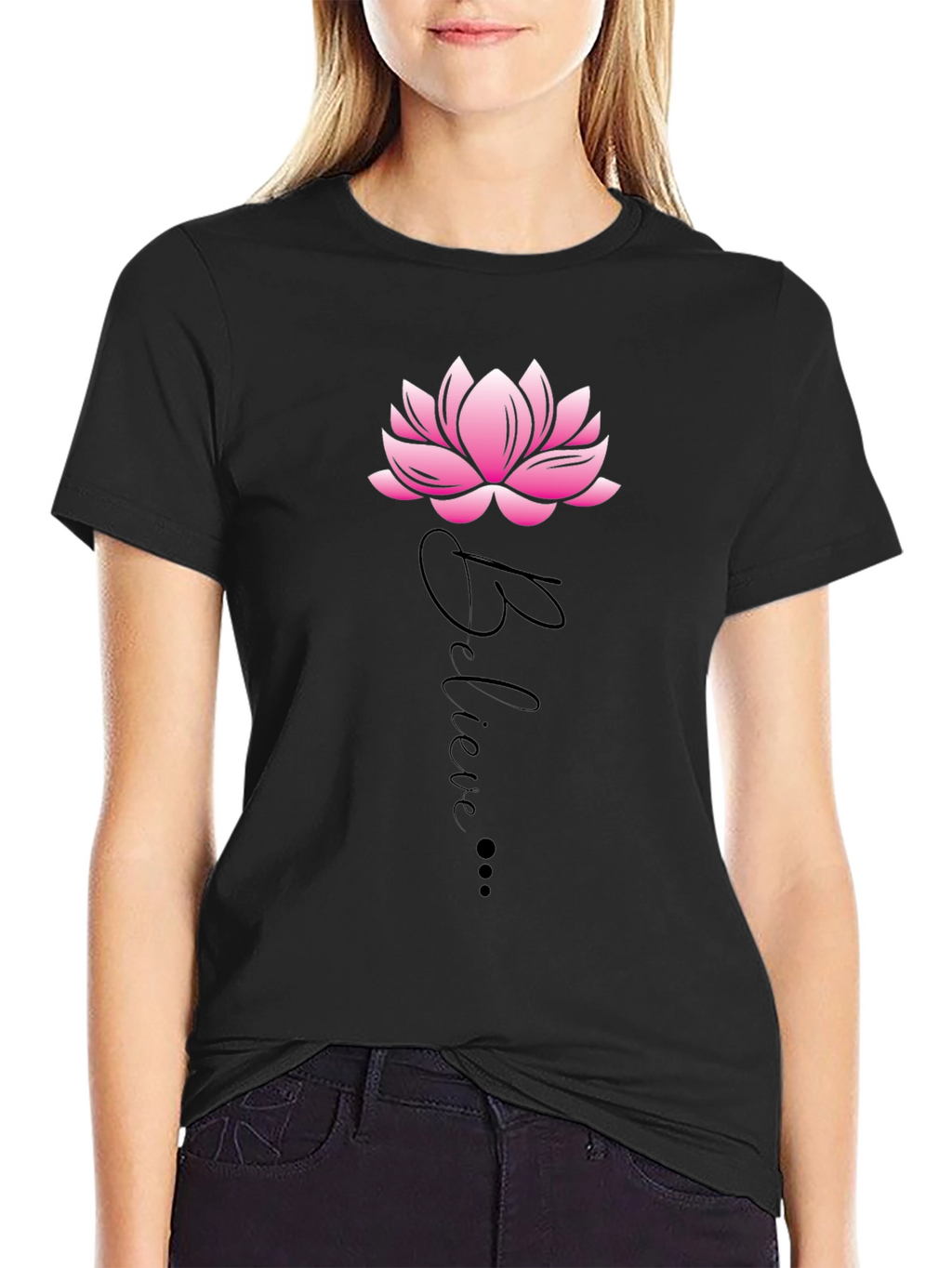 Believe Lotus Graphic Tee - Casual Comfort