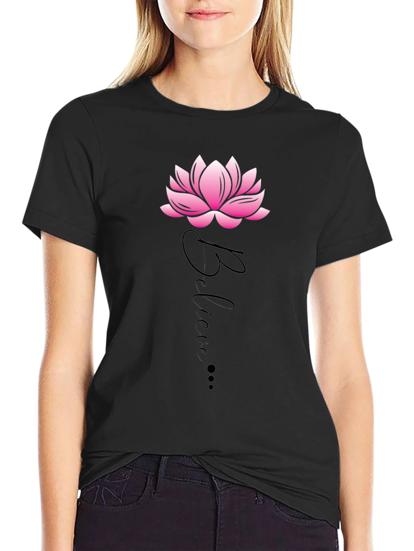 Believe Lotus Graphic Tee - Casual Comfort