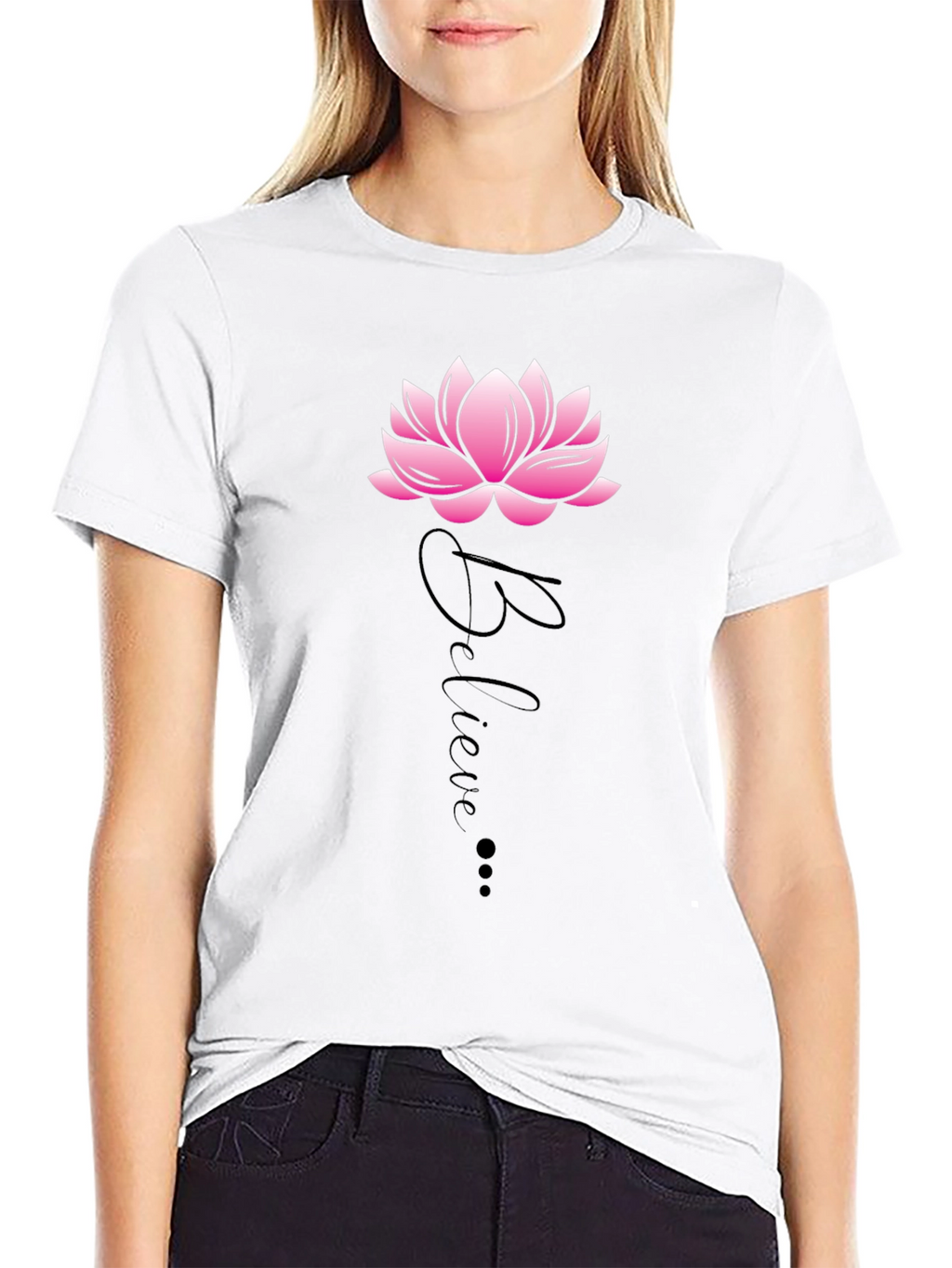 Believe Lotus Graphic Tee - Casual Comfort