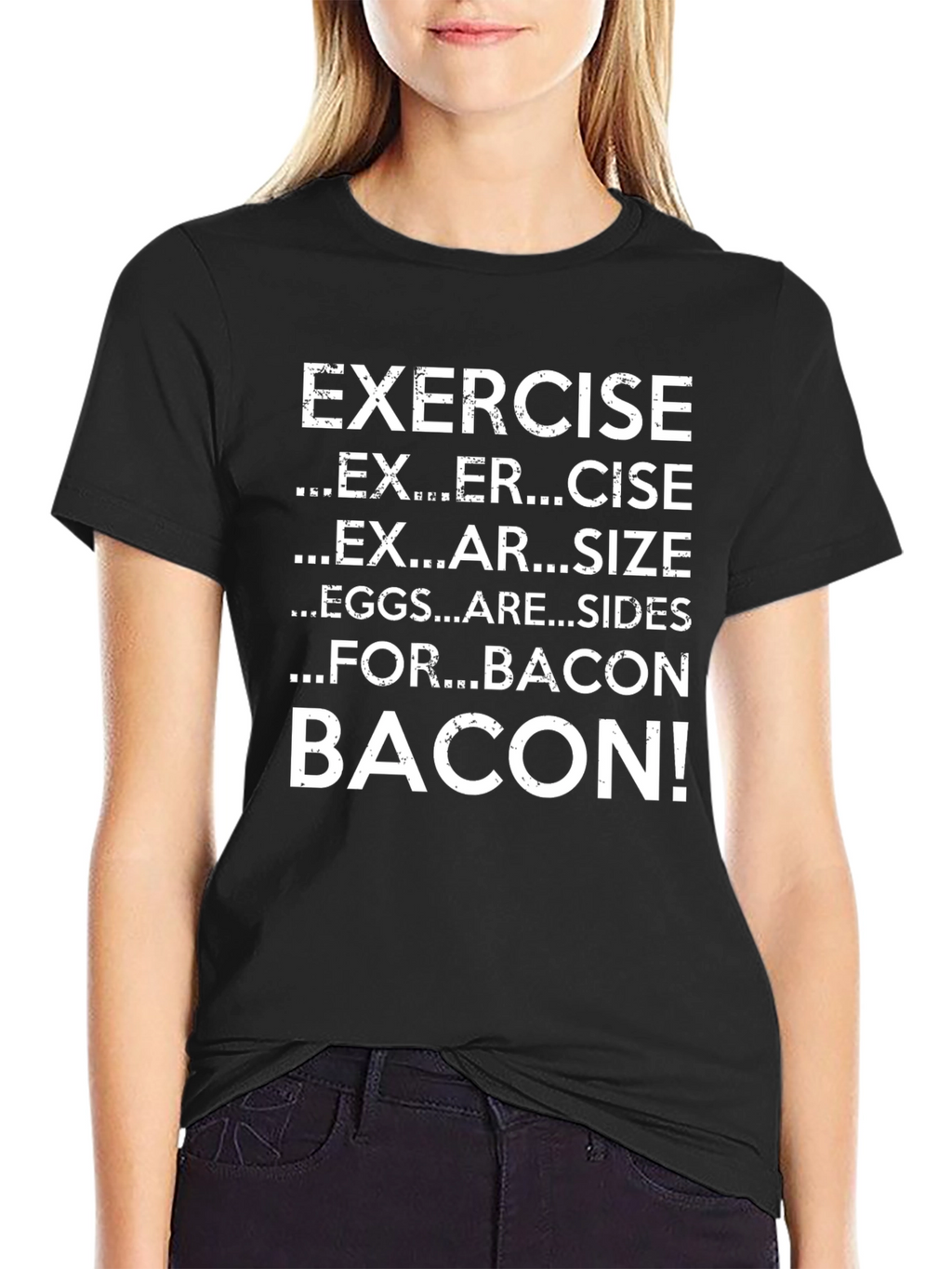 Funny Exercise Bacon Graphic T-Shirt