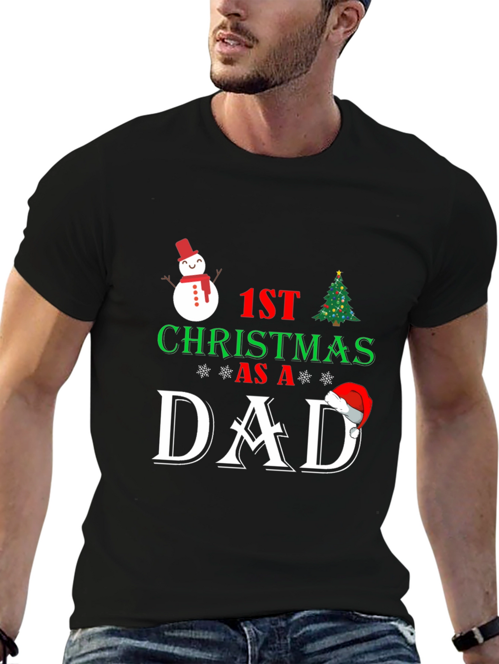 1st Christmas as a Dad T-Shirt