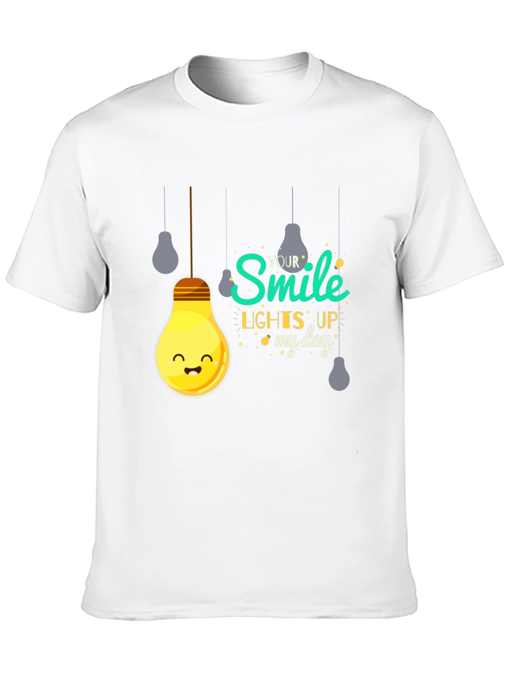 Smile Lights Up My Day Black Graphic T-Shirt