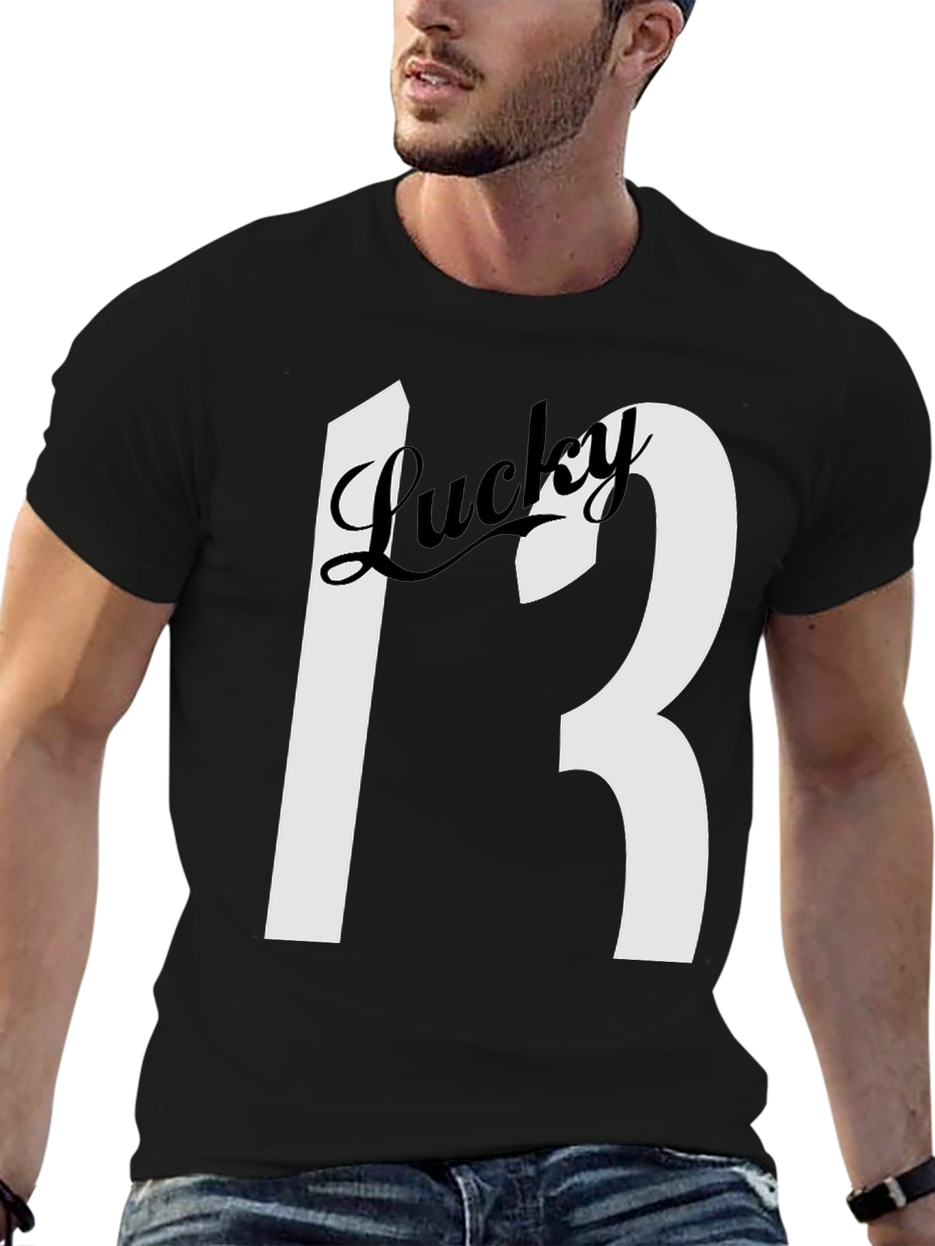 Lucky 13 Black Graphic Tee - Mens Short Sleeve