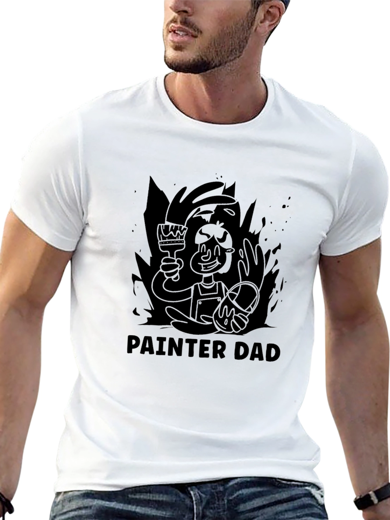 Painter Dad T-Shirt - Cartoon Style Graphic Tee