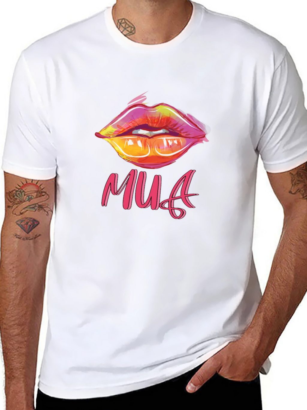MUA Lips Graphic Tee - Stylish Black T-Shirt