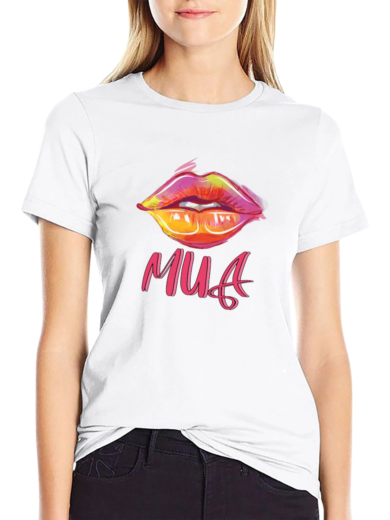 MUA Lips Graphic Tee - Stylish Black T-Shirt