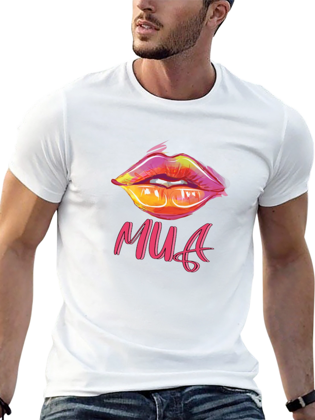 MUA Lips Graphic Tee - Stylish Black T-Shirt