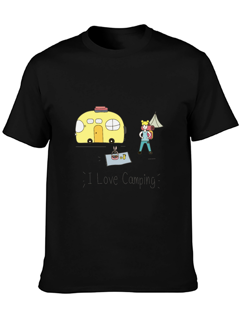 Camping Adventure T-Shirt - Cartoon Style