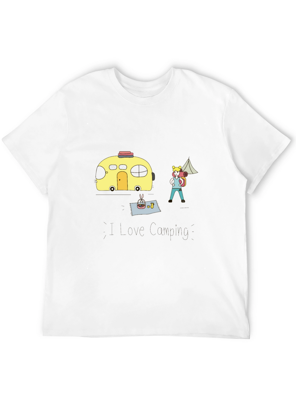 Camping Adventure T-Shirt - Cartoon Style
