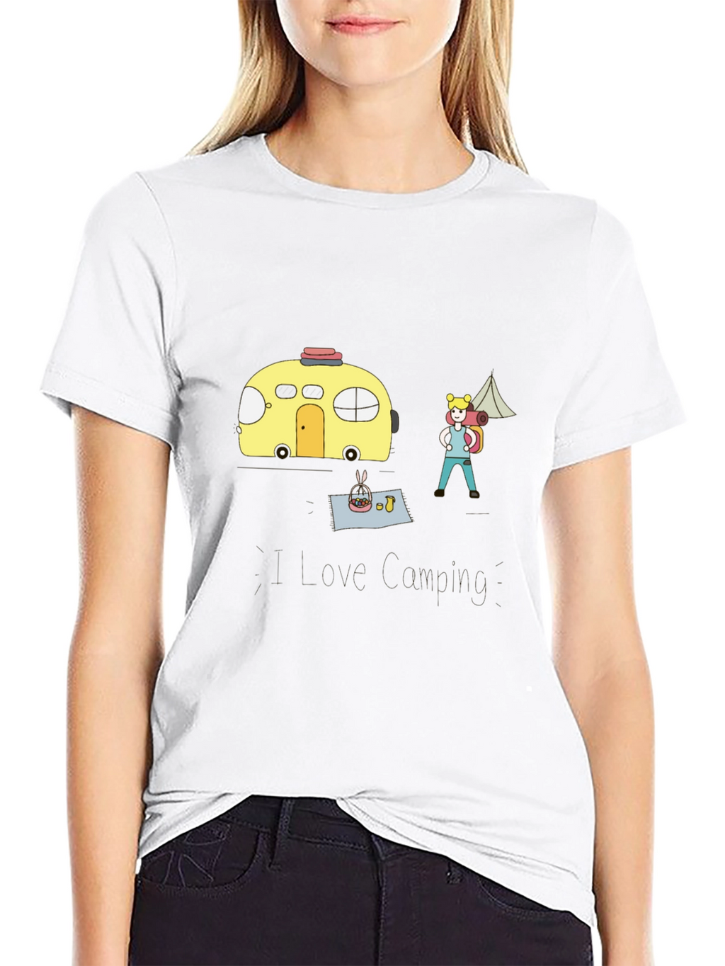 Camping Adventure T-Shirt - Cartoon Style