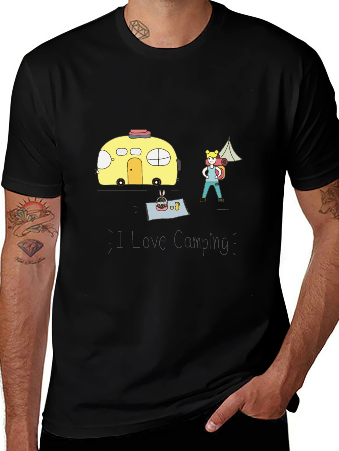 Camping Adventure T-Shirt - Cartoon Style