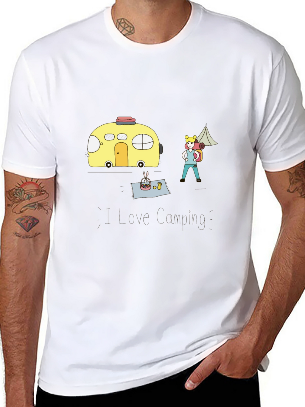 Camping Adventure T-Shirt - Cartoon Style