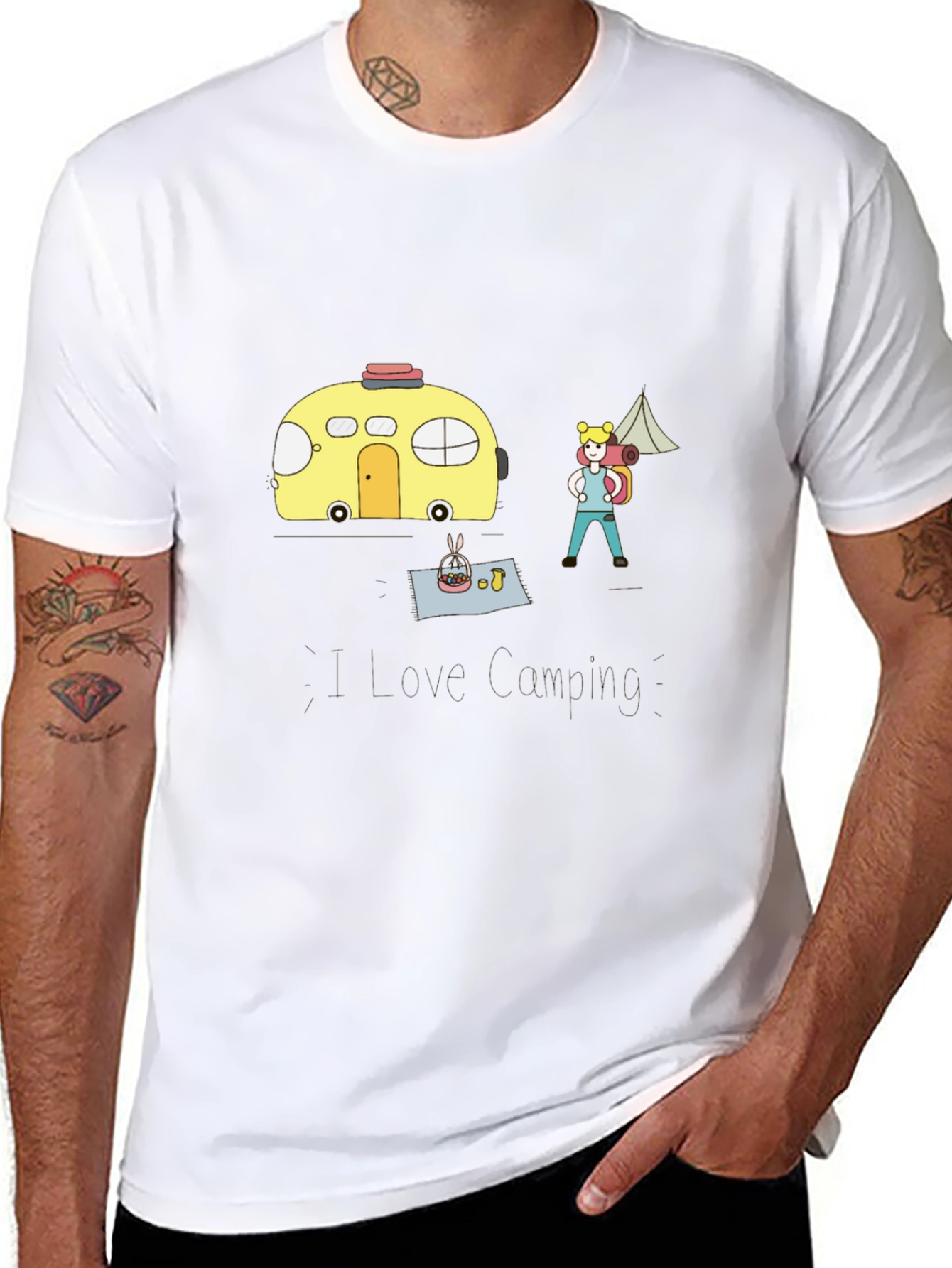 Camping Adventure T-Shirt - Cartoon Style