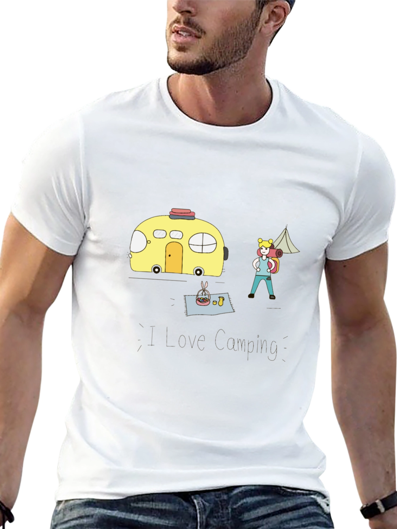 Camping Adventure T-Shirt - Cartoon Style