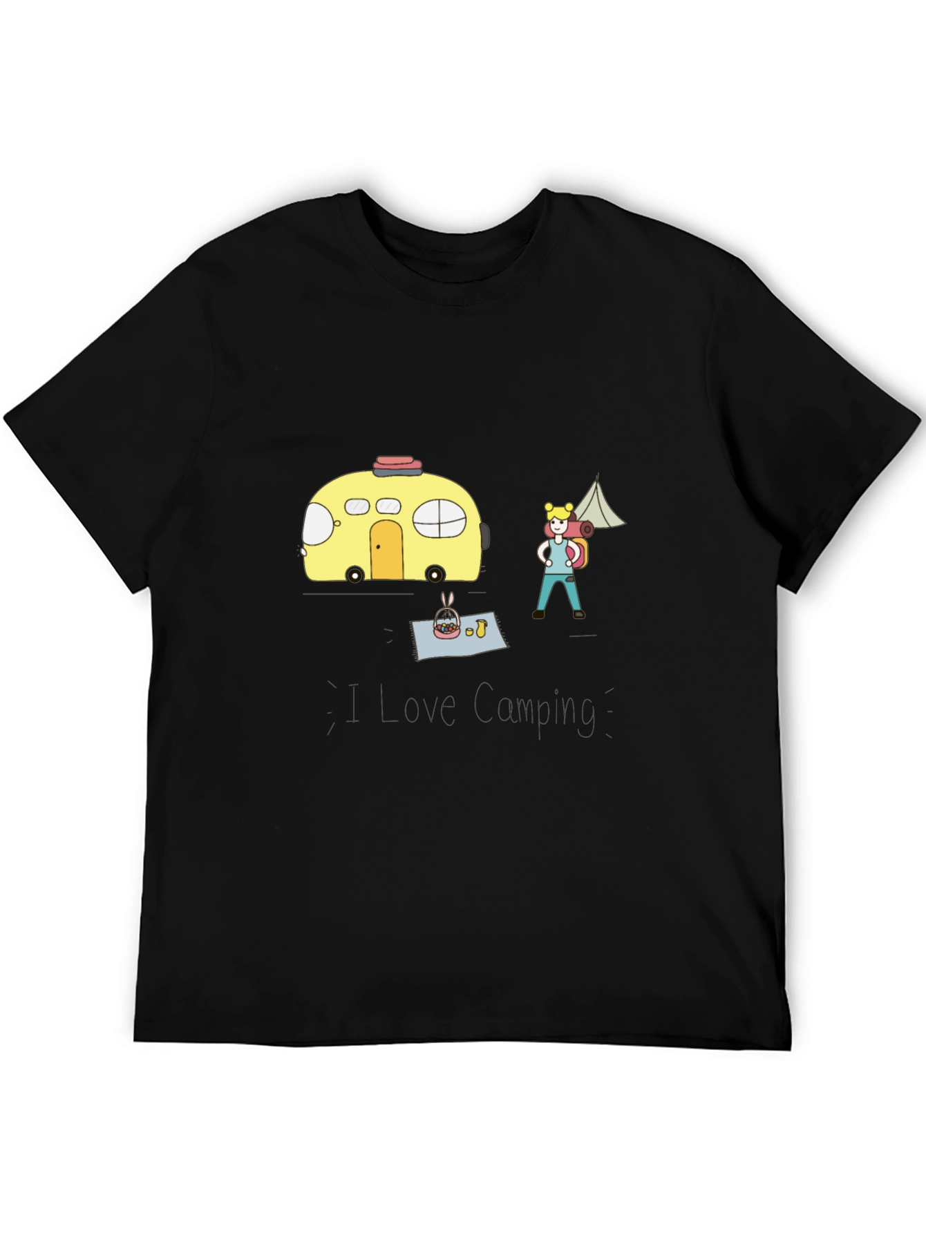 Camping Adventure T-Shirt - Cartoon Style