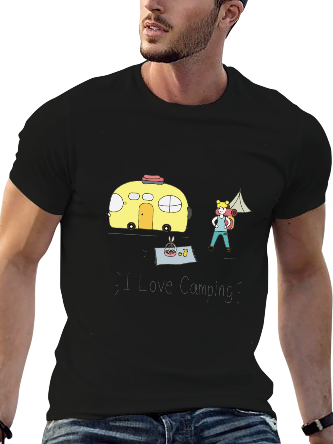 Camping Adventure T-Shirt - Cartoon Style