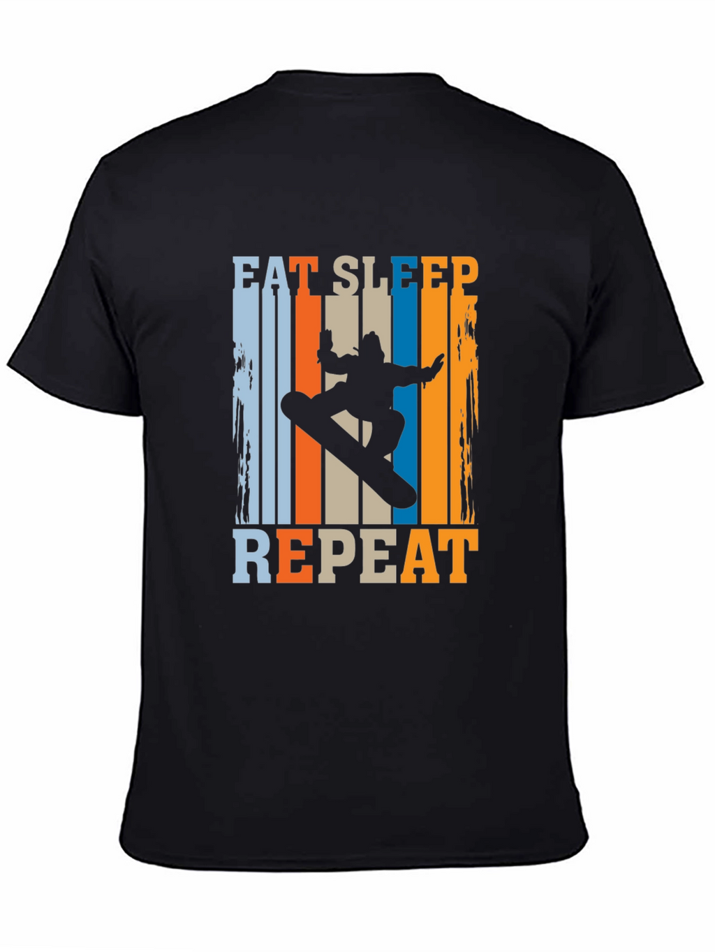 Eat Sleep Snowboard Repeat Graphic Tee - Black