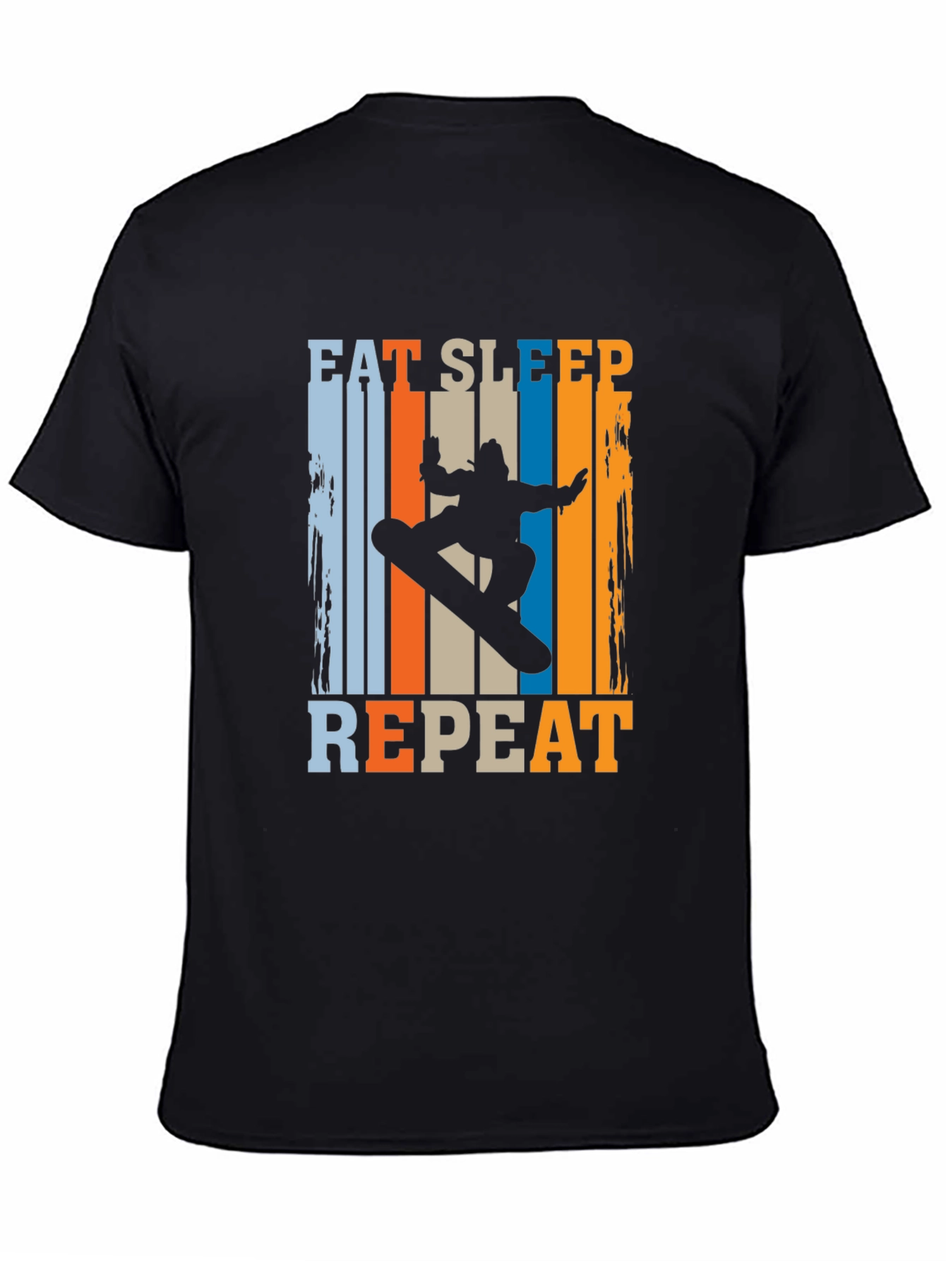 Eat Sleep Snowboard Repeat Graphic Tee - Black