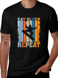 Eat Sleep Snowboard Repeat Graphic Tee - Black