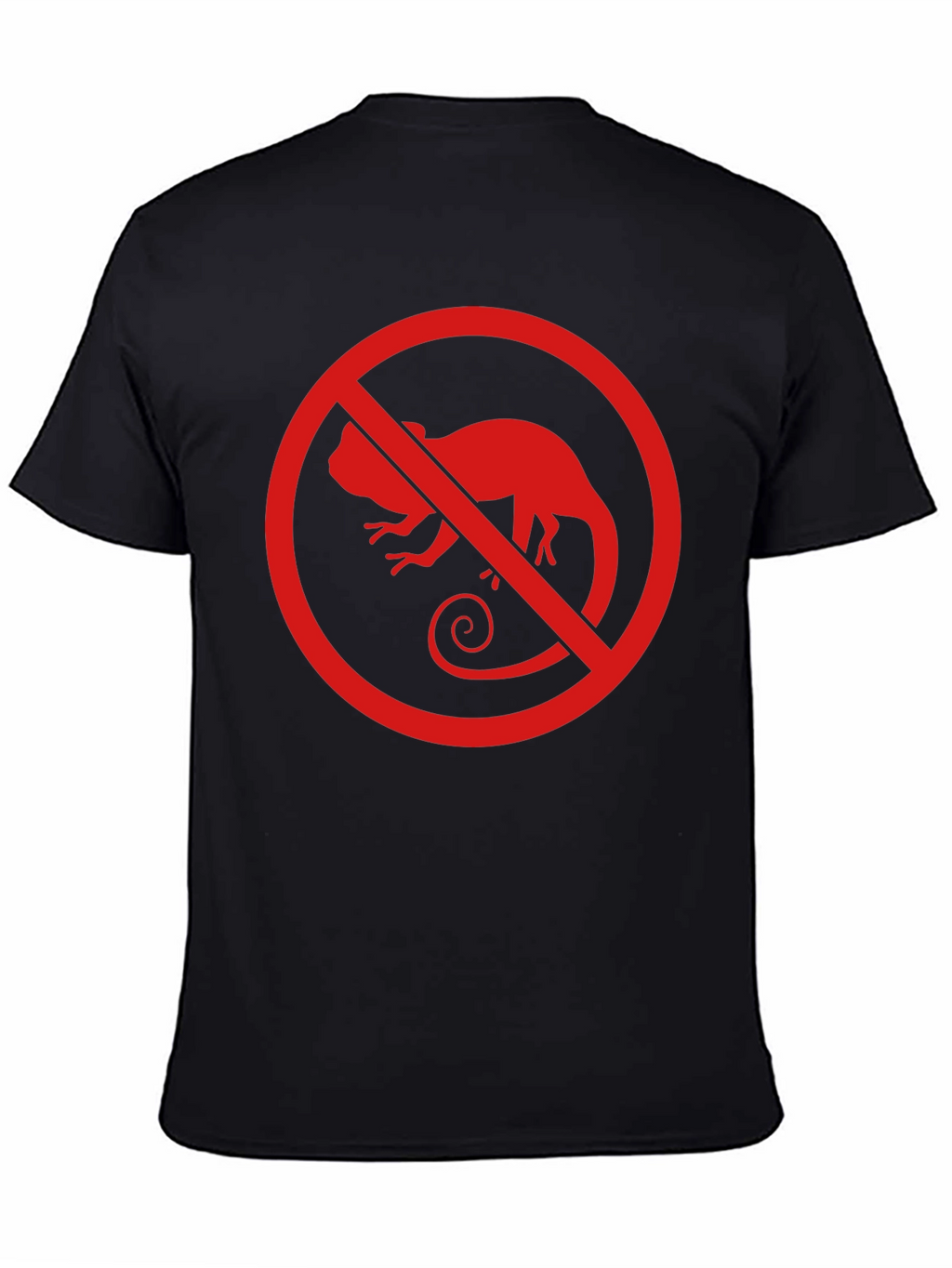 No Chameleon Red Graphic Print Black T-Shirt