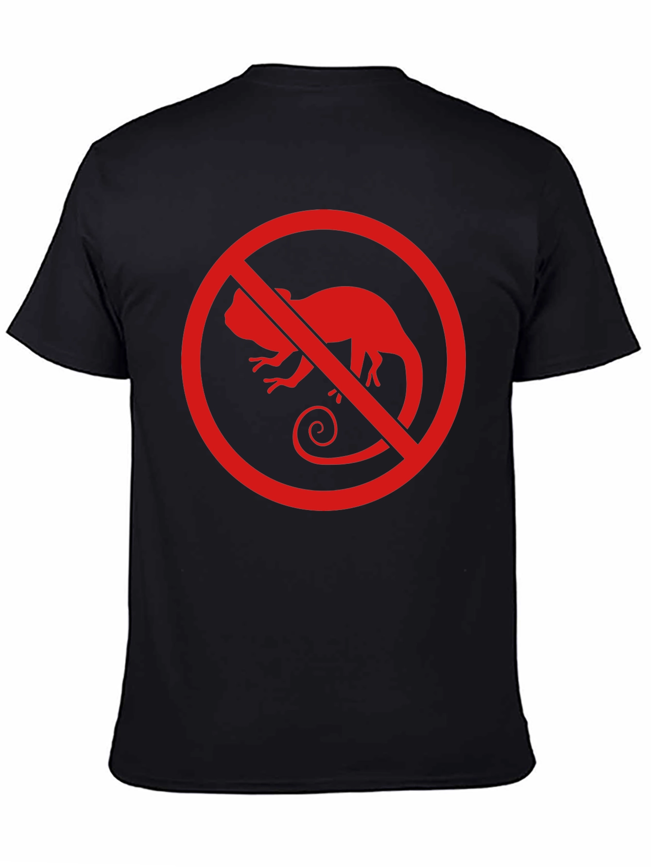 No Chameleon Red Graphic Print Black T-Shirt