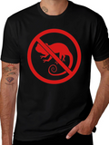 No Chameleon Red Graphic Print Black T-Shirt