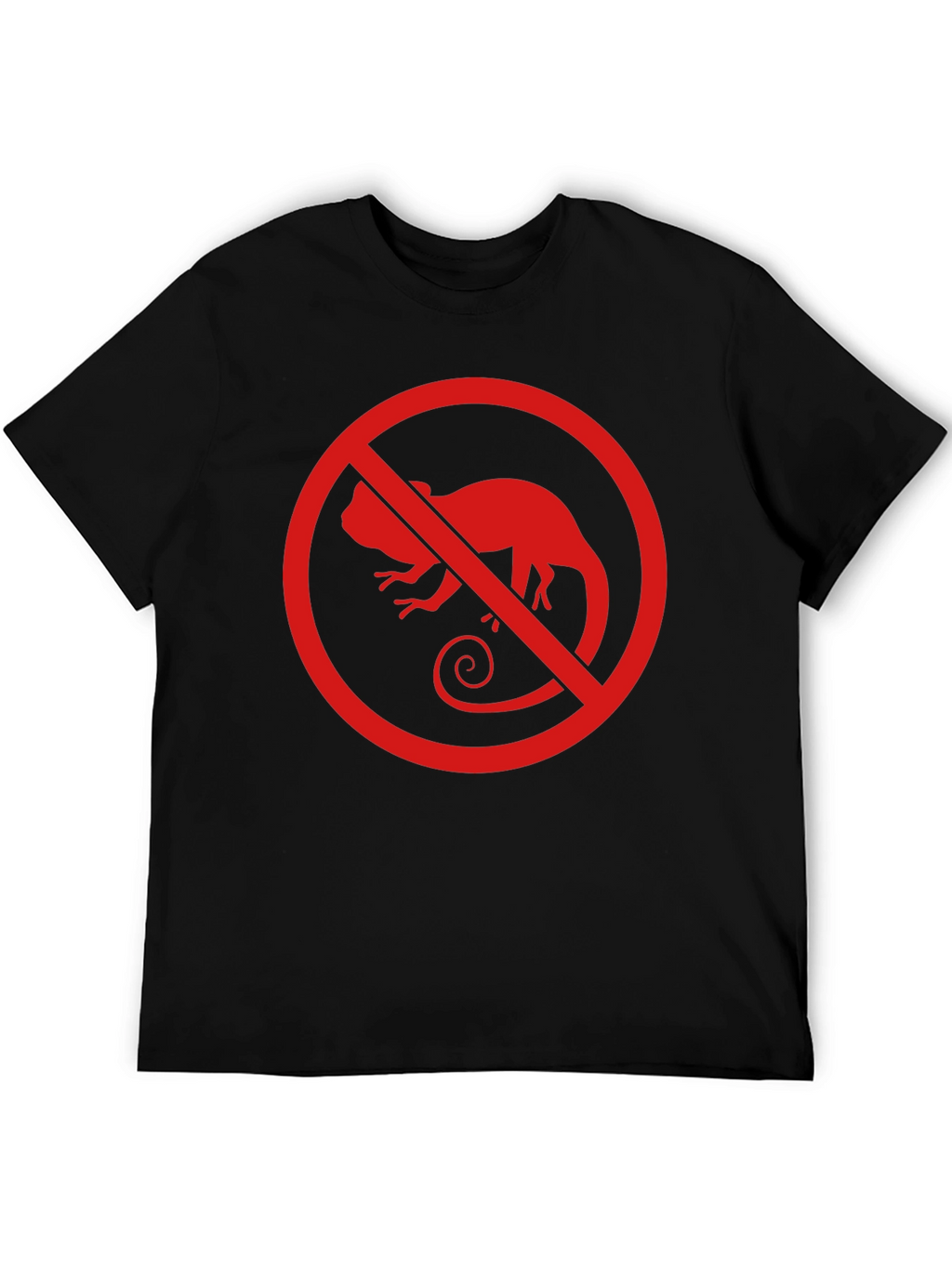No Chameleon Red Graphic Print Black T-Shirt