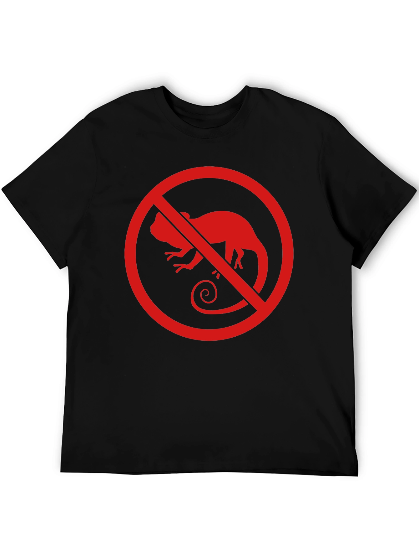 No Chameleon Red Graphic Print Black T-Shirt