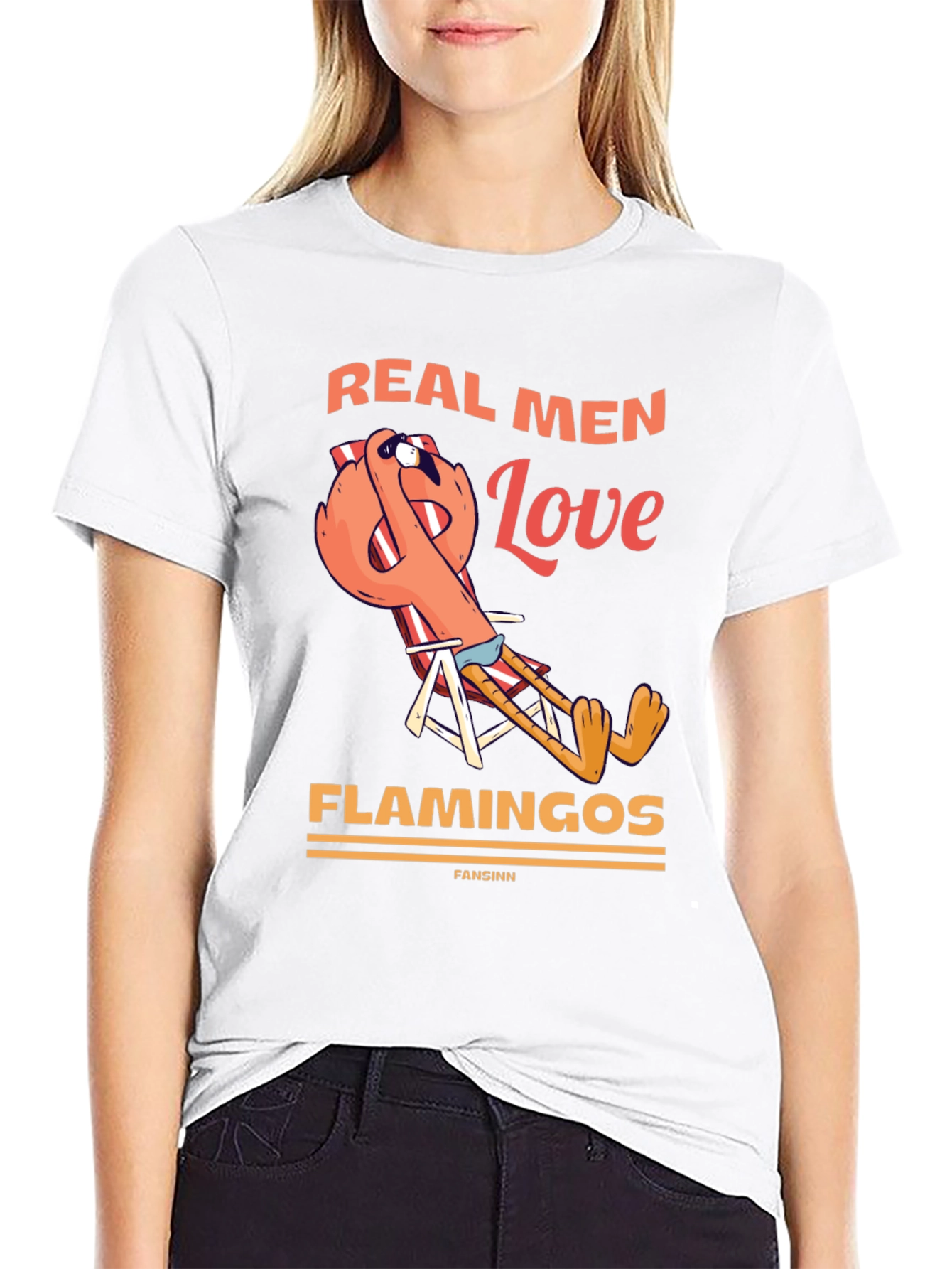 Real Men Love Flamingos Graphic T-Shirt