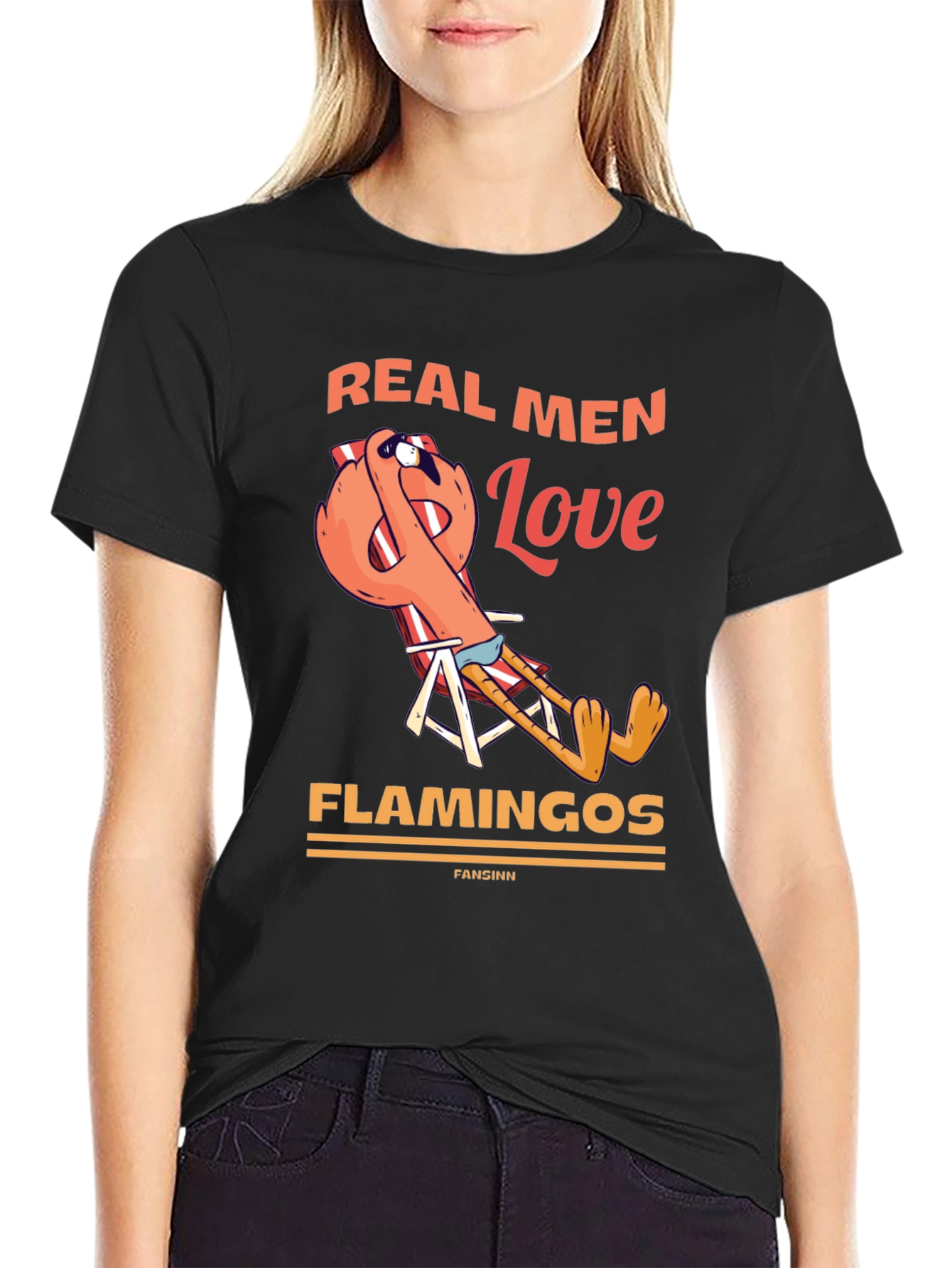 Real Men Love Flamingos Graphic T-Shirt