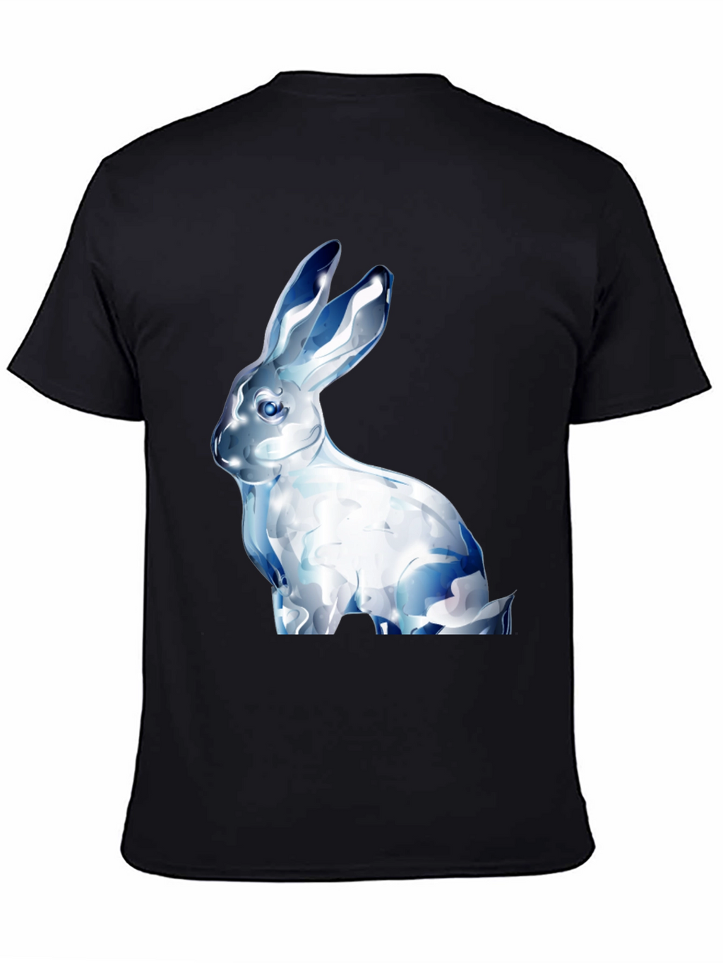Crystal Rabbit Graphic Black T-Shirt