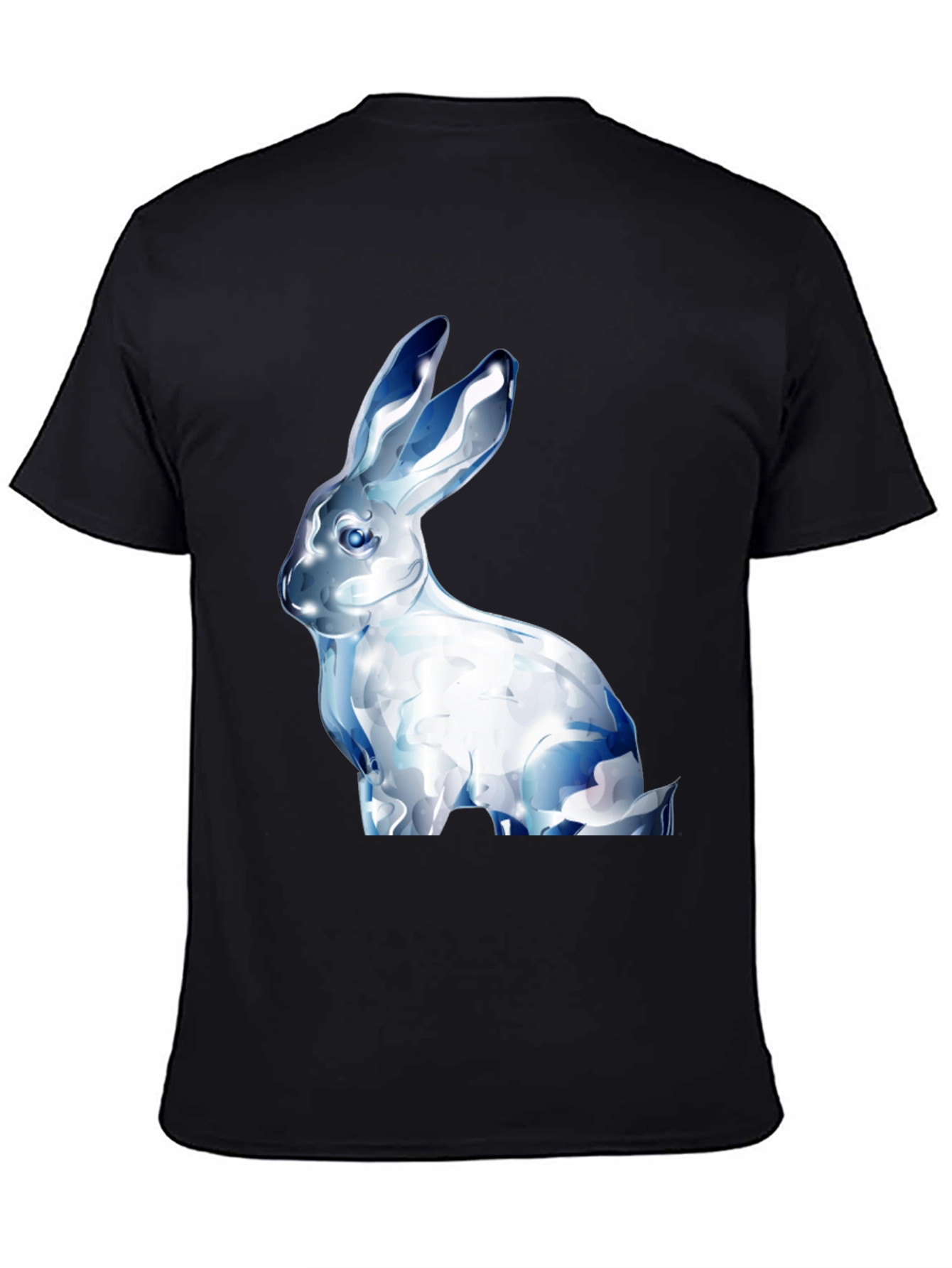Crystal Rabbit Graphic Black T-Shirt