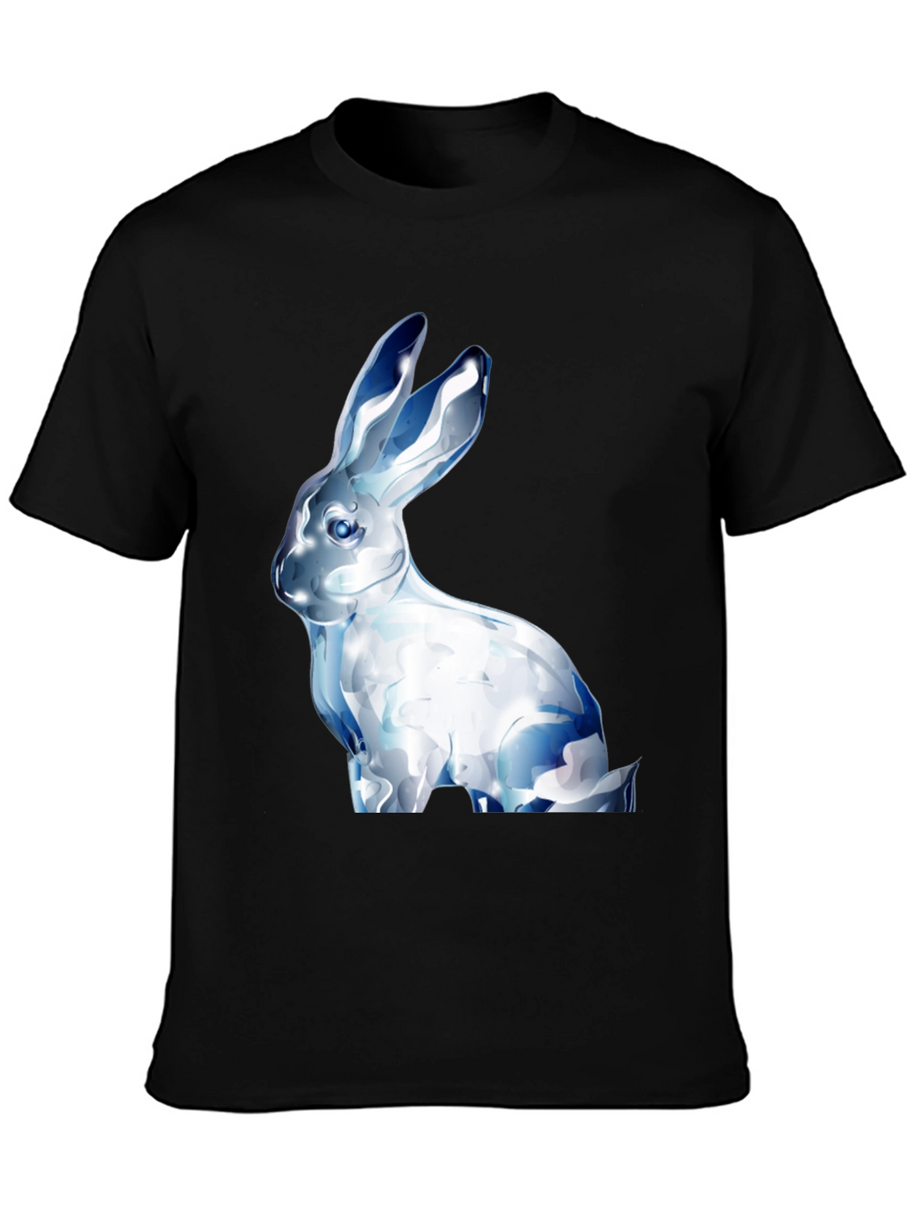 Crystal Rabbit Graphic Black T-Shirt