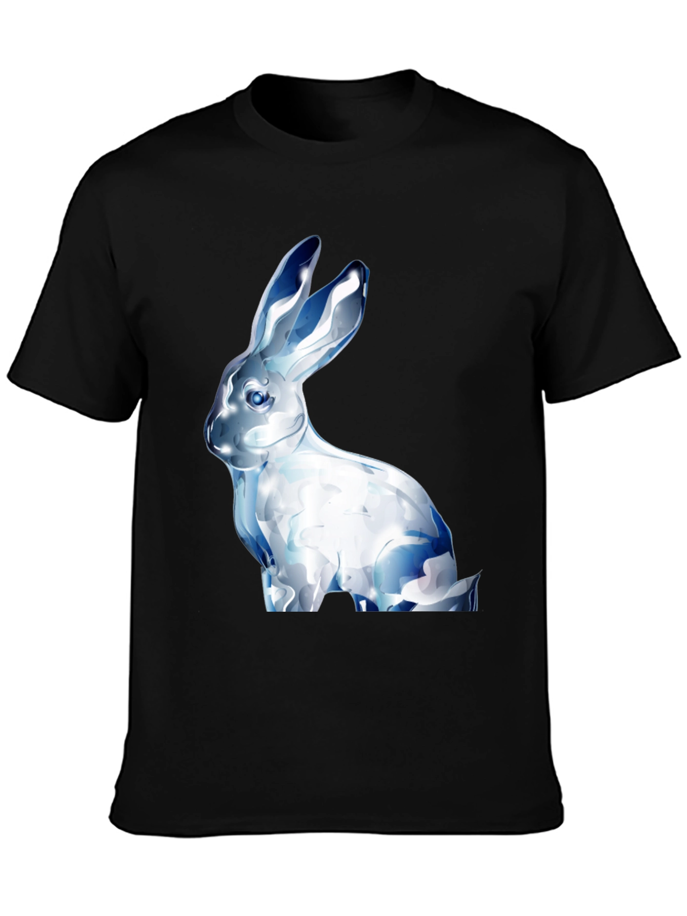 Crystal Rabbit Graphic Black T-Shirt