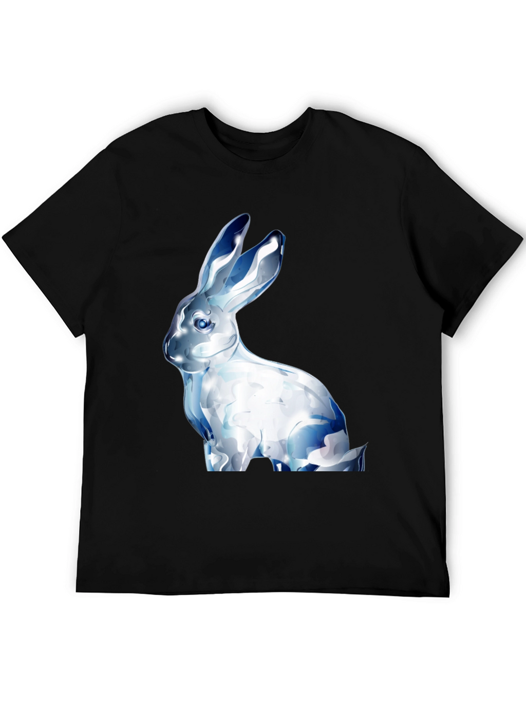 Crystal Rabbit Graphic Black T-Shirt