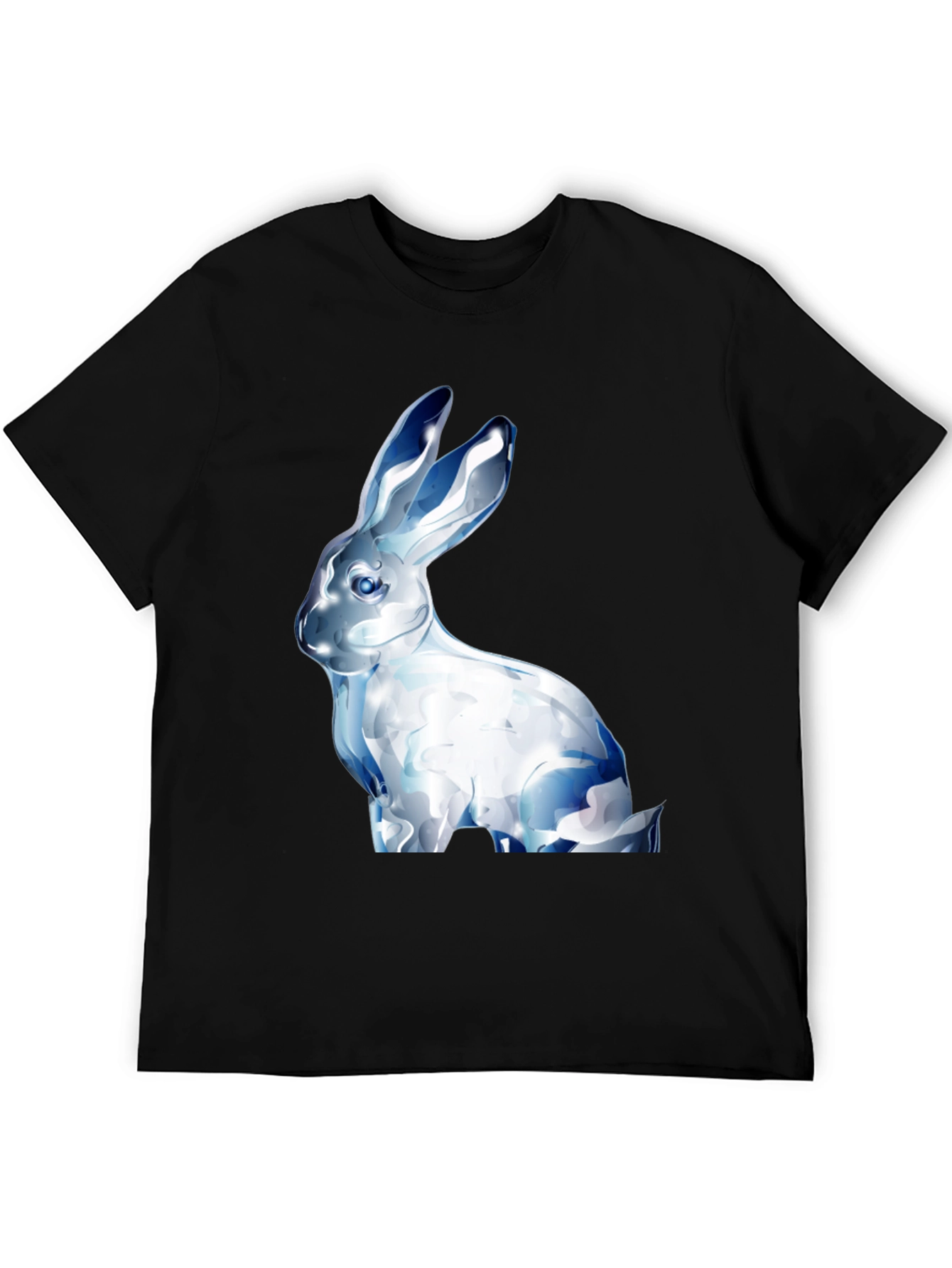 Crystal Rabbit Graphic Black T-Shirt