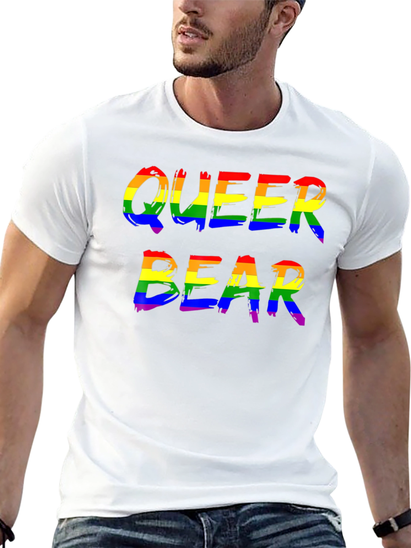 Queer Bear Pride T-Shirt LGBTQ Rainbow Graphic Tee