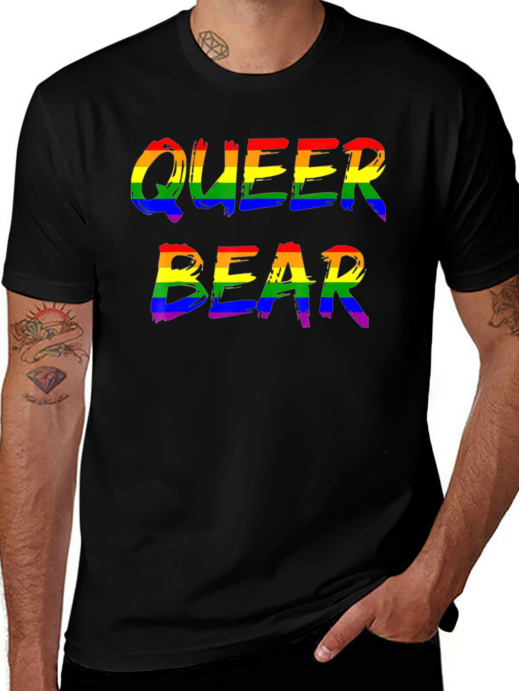 Queer Bear Pride T-Shirt LGBTQ Rainbow Graphic Tee