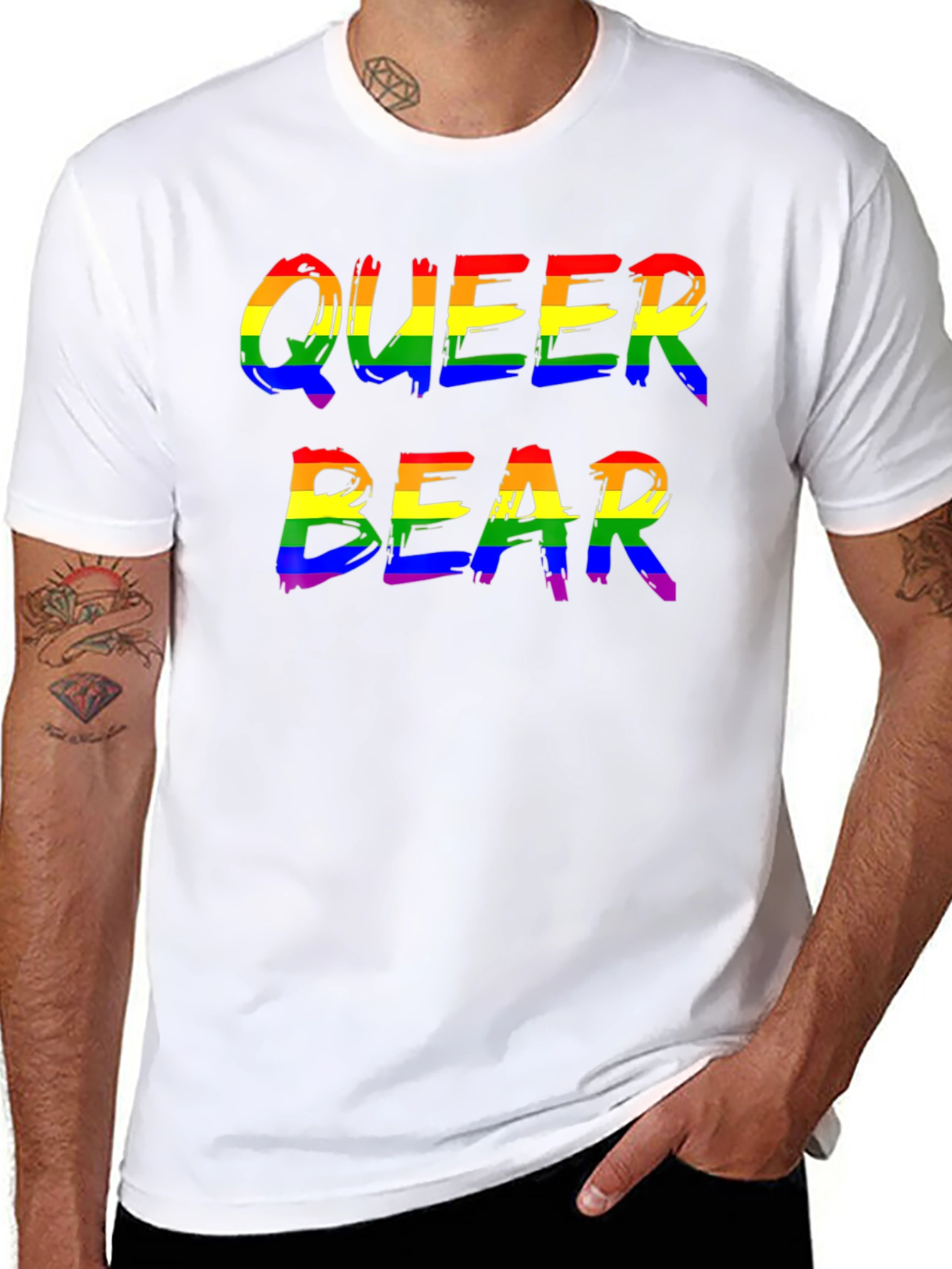 Queer Bear Pride T-Shirt LGBTQ Rainbow Graphic Tee