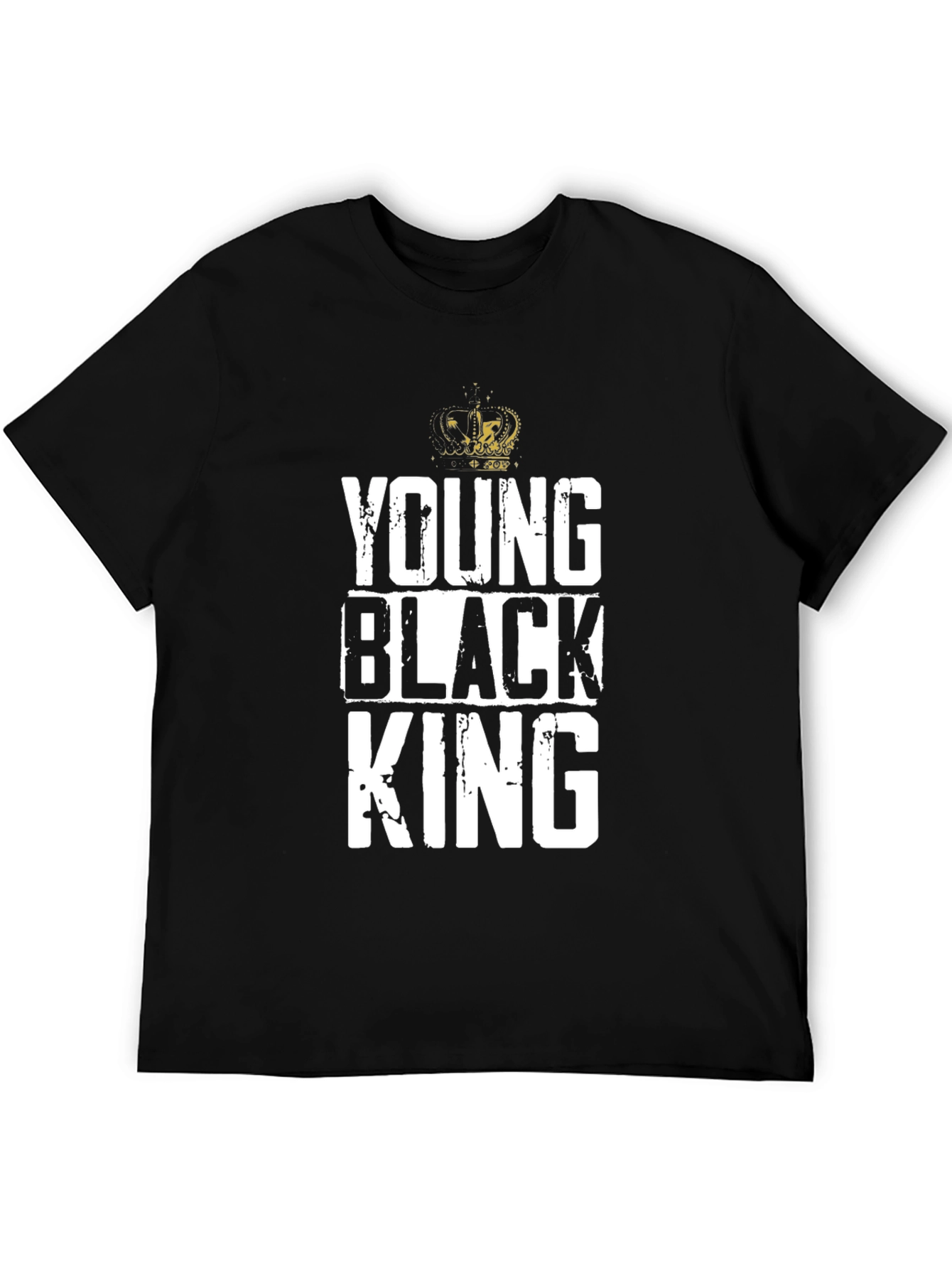 Young Black King Graphic Tee - Black Cotton