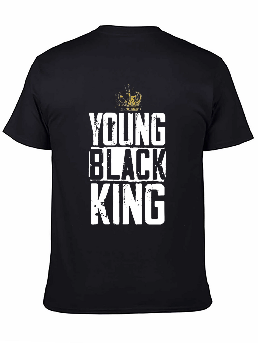 Young Black King Graphic Tee - Black Cotton