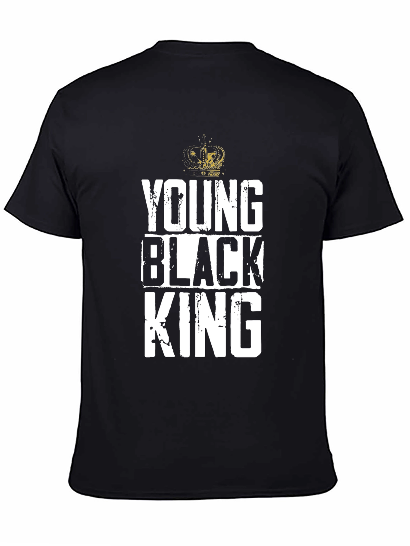Young Black King Graphic Tee - Black Cotton