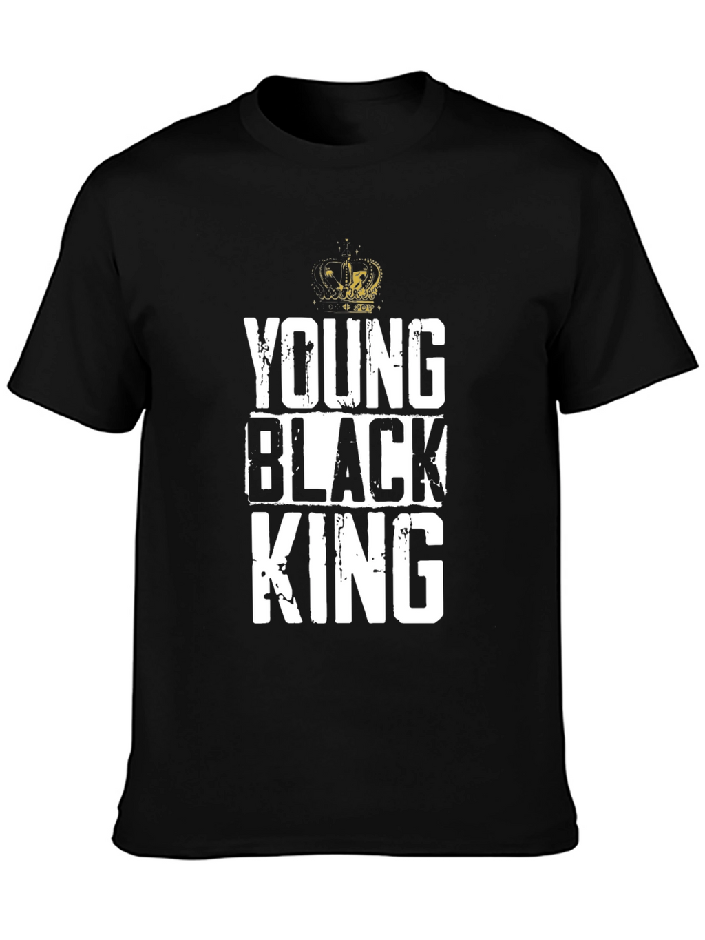Young Black King Graphic Tee - Black Cotton