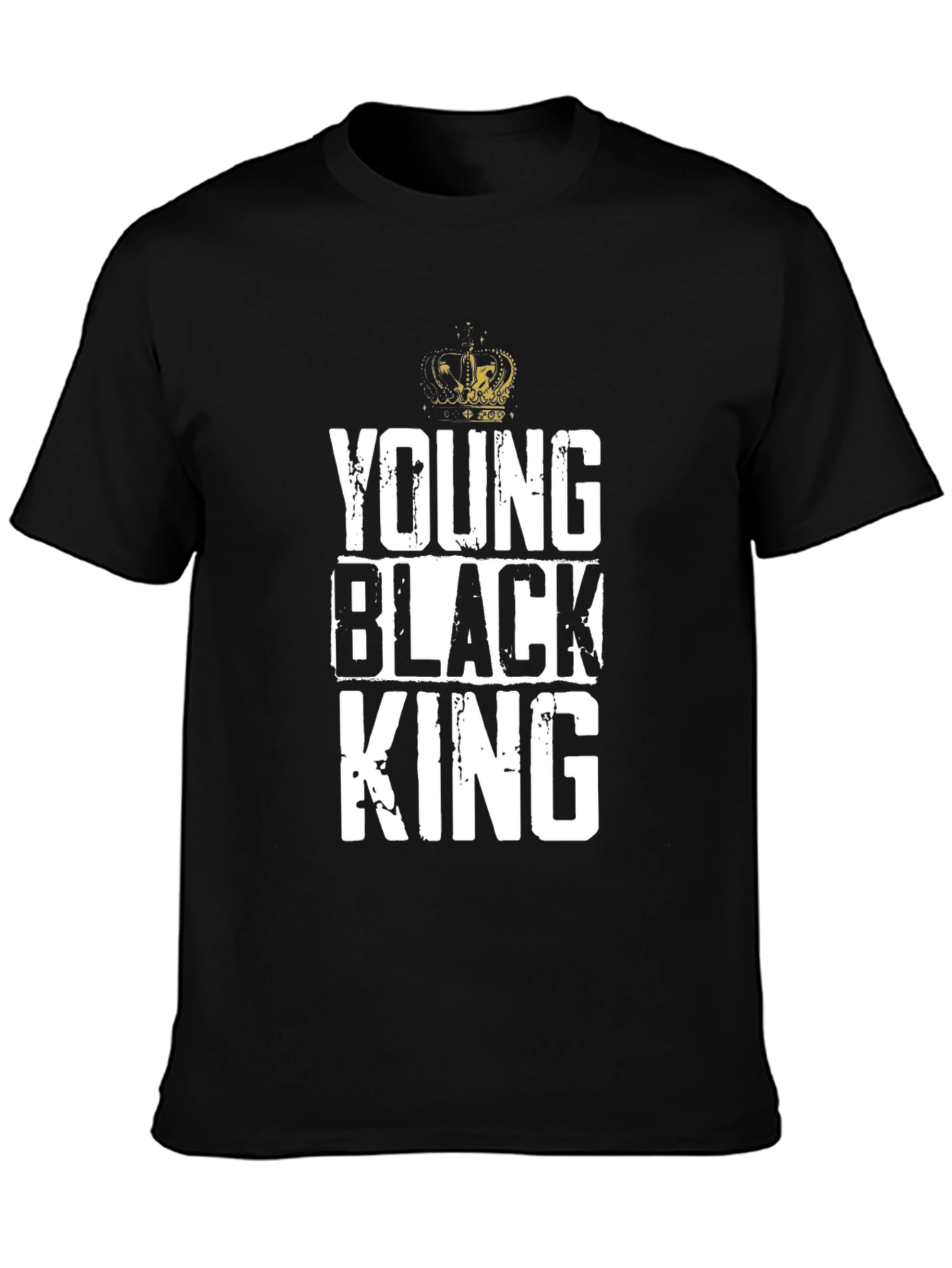 Young Black King Graphic Tee - Black Cotton