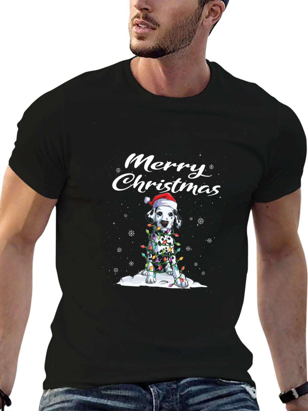 Merry Christmas Dalmatian Dog T-Shirt