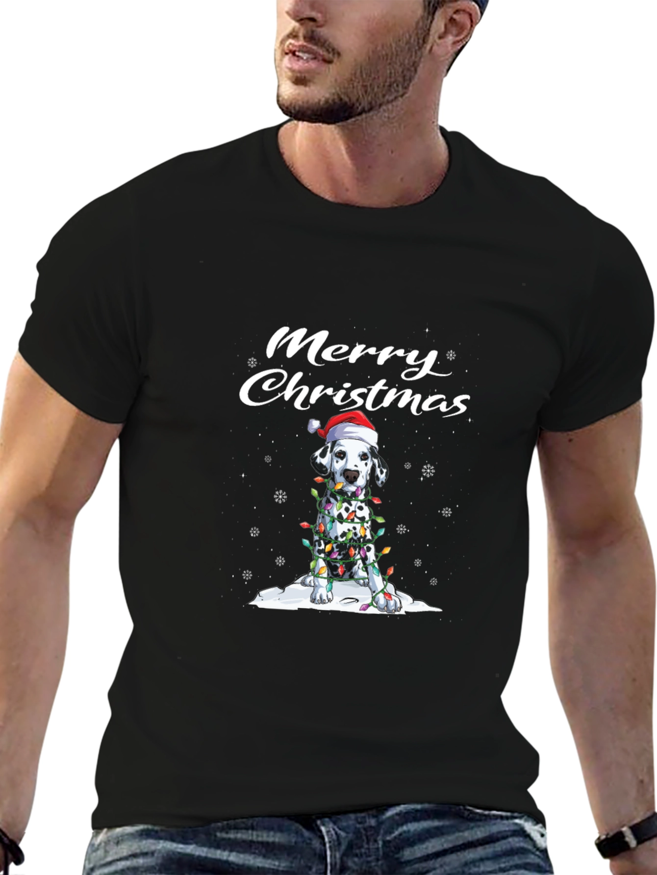Merry Christmas Dalmatian Dog T-Shirt