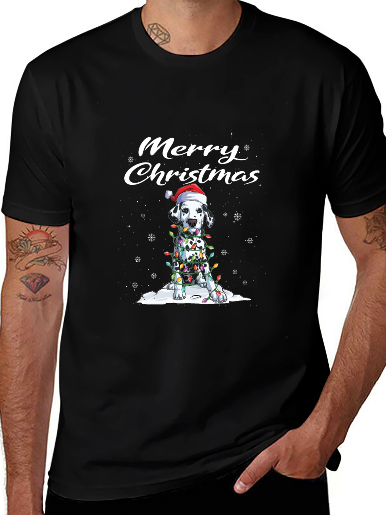 Merry Christmas Dalmatian Dog T-Shirt