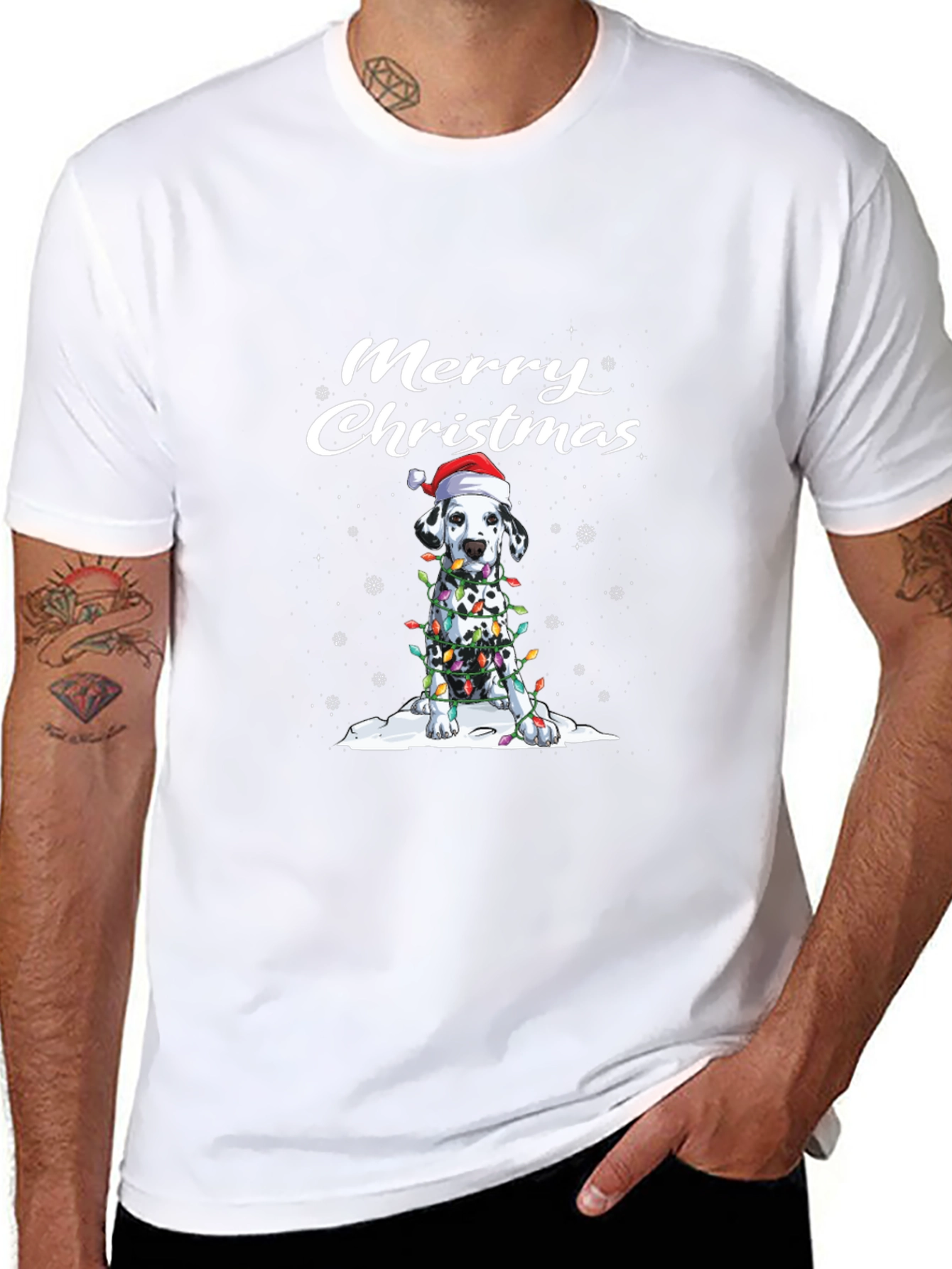 Merry Christmas Dalmatian Dog T-Shirt