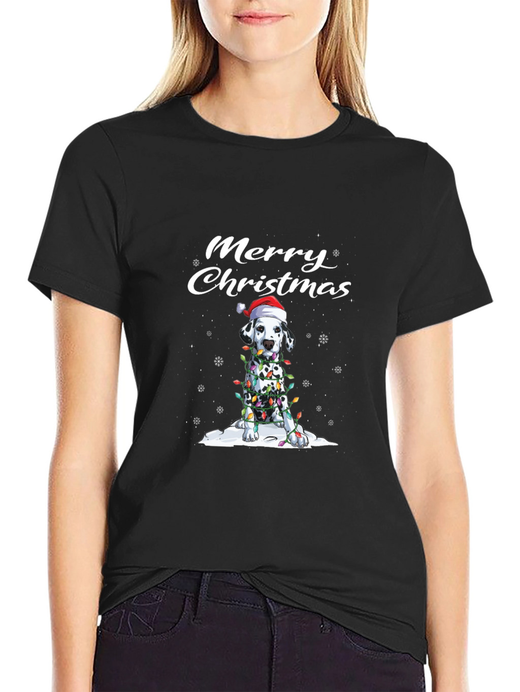 Merry Christmas Dalmatian Dog T-Shirt